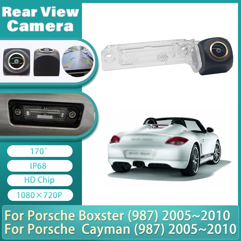 1080x720P Rear View Camera Golden Fisheye Backup Parking Night Vision For Porsche Boxster (987) 2005~2010 Cayman (987) 2005~2010