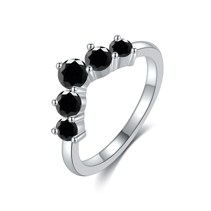 

Full Moissanite S925 Silver Plated 18K Gold Ring Sparkling INS-Style V-Shaped Eternity Band Bridal Engagement Gift Fine Jewelry