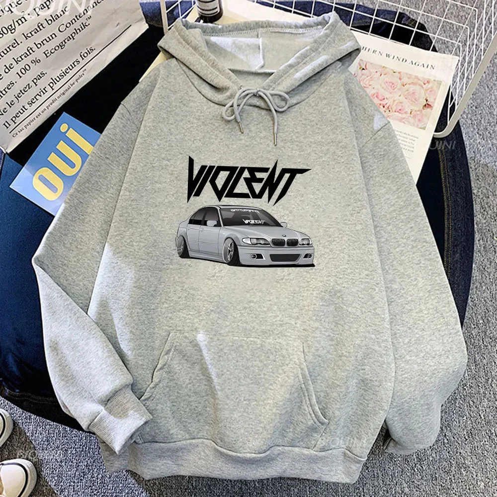 Men Car Graphic Hoodies Handsome Street Sweatshirt Autumn Winter Fleece Clothing Female/male Comfortable Casual Pullovers