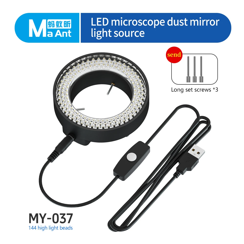 Microscope  LED Ring Light illuminator Lamp Adjustable For Industry Monocular Binocular Trinocular Stereo Zoom Microscope USB