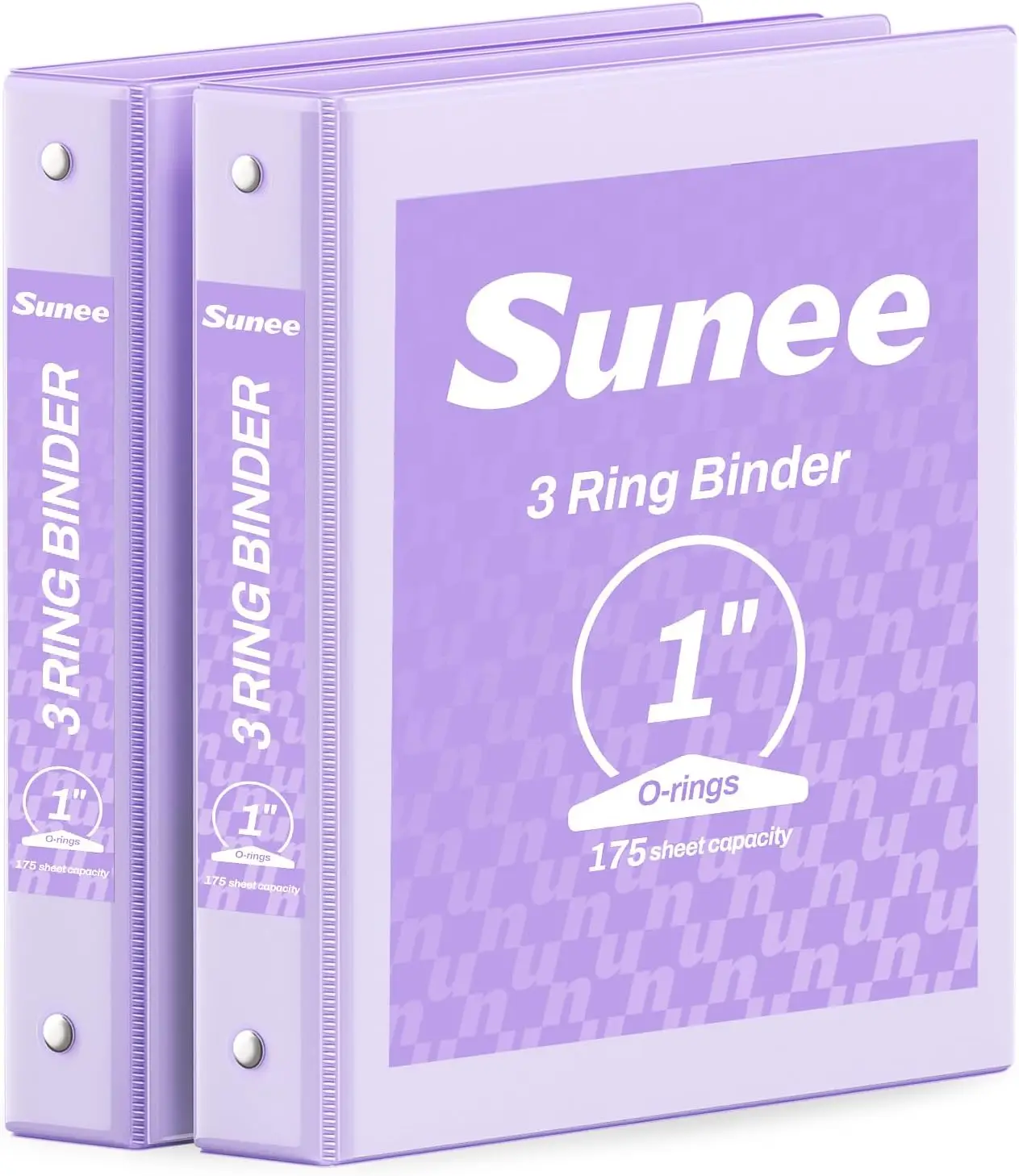 

1 Inch 3 Ring Binder 2 Pack, Clear View PVC-Free, Fit 8.5x11 Inches, Purple for School Office