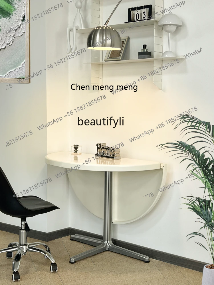 

E153 Vintage PLANO Foldable Multifunctional Dining Table Vintage Semi-Circular Irregular Designer