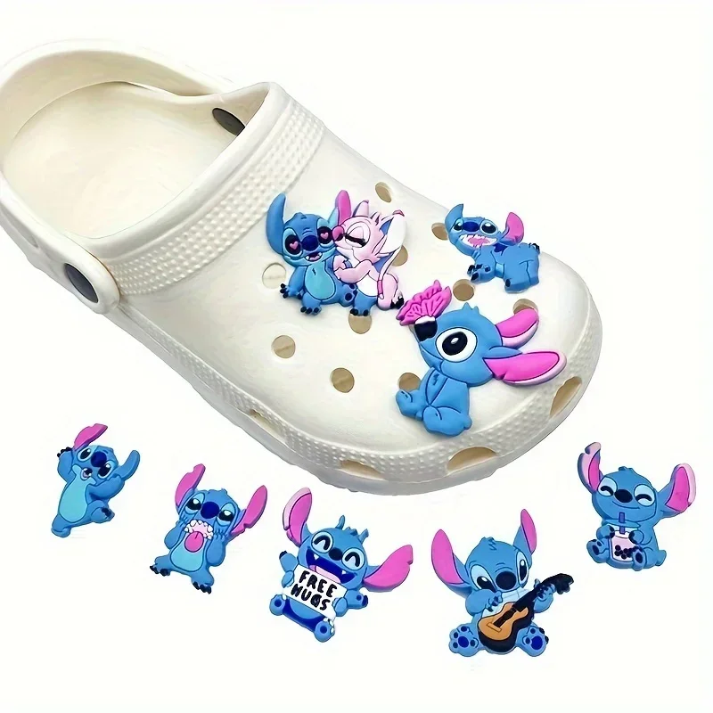 8Pcs Disney Stitch Shoe Clasp Cartoon Cute Pattern Decoration Detachable Shoes Clasps Accessories Creative Styling Children Gift