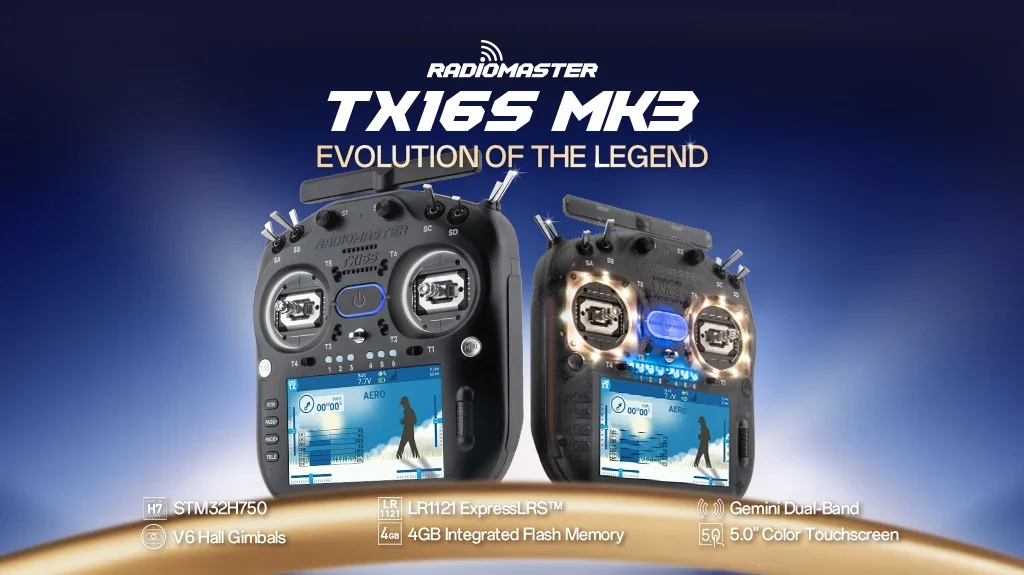 RadioMaster TX16S MK3 Funksteuerung (ELRS / M2) 2,4GHz 900MHz AG02 CNC Hall Gimbal EdgeTX ExpressLRS Funksender – Detail 1