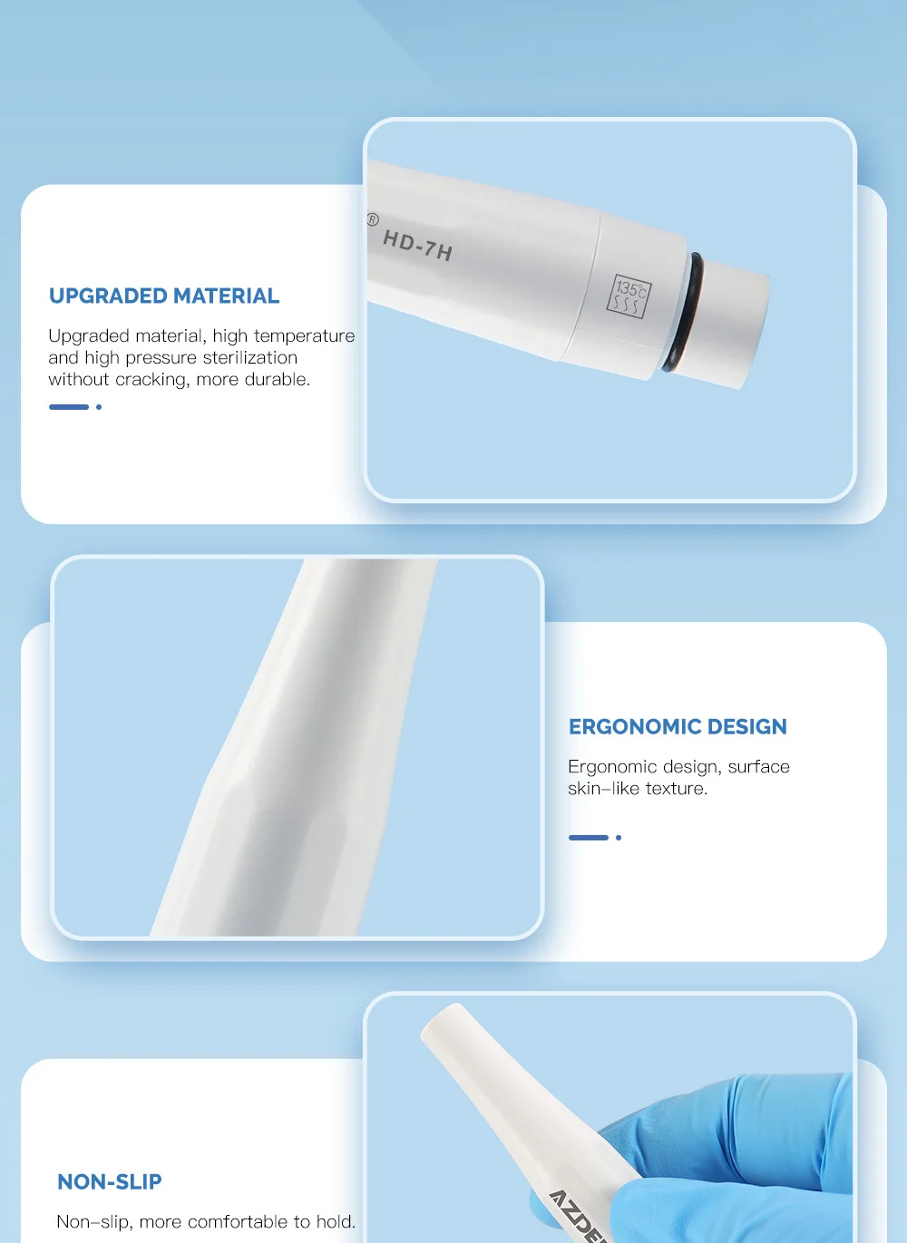 AZDENT Dental Ultraschall-Piezo-Scaler-Handstück mit LED-Beleuchtung, Plug-in-Griff, passend für EMS Woodpecker VRN DTE SATELE Ultraschall-Scaler – Detail 12