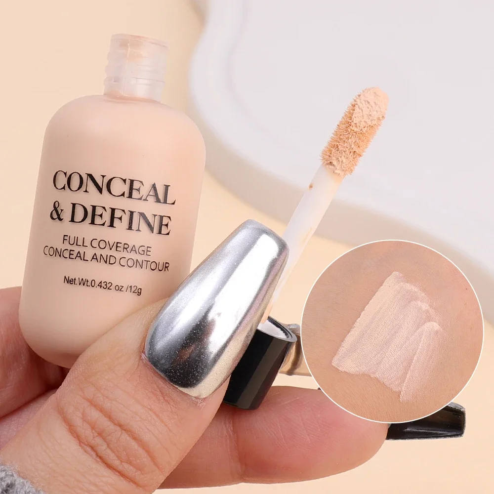 Corrector líquido mate de 12ML, cobertura completa, base duradera para Control de aceite, crema Invisible para ojos, ojeras, acné, herramientas de Maquillaje facial