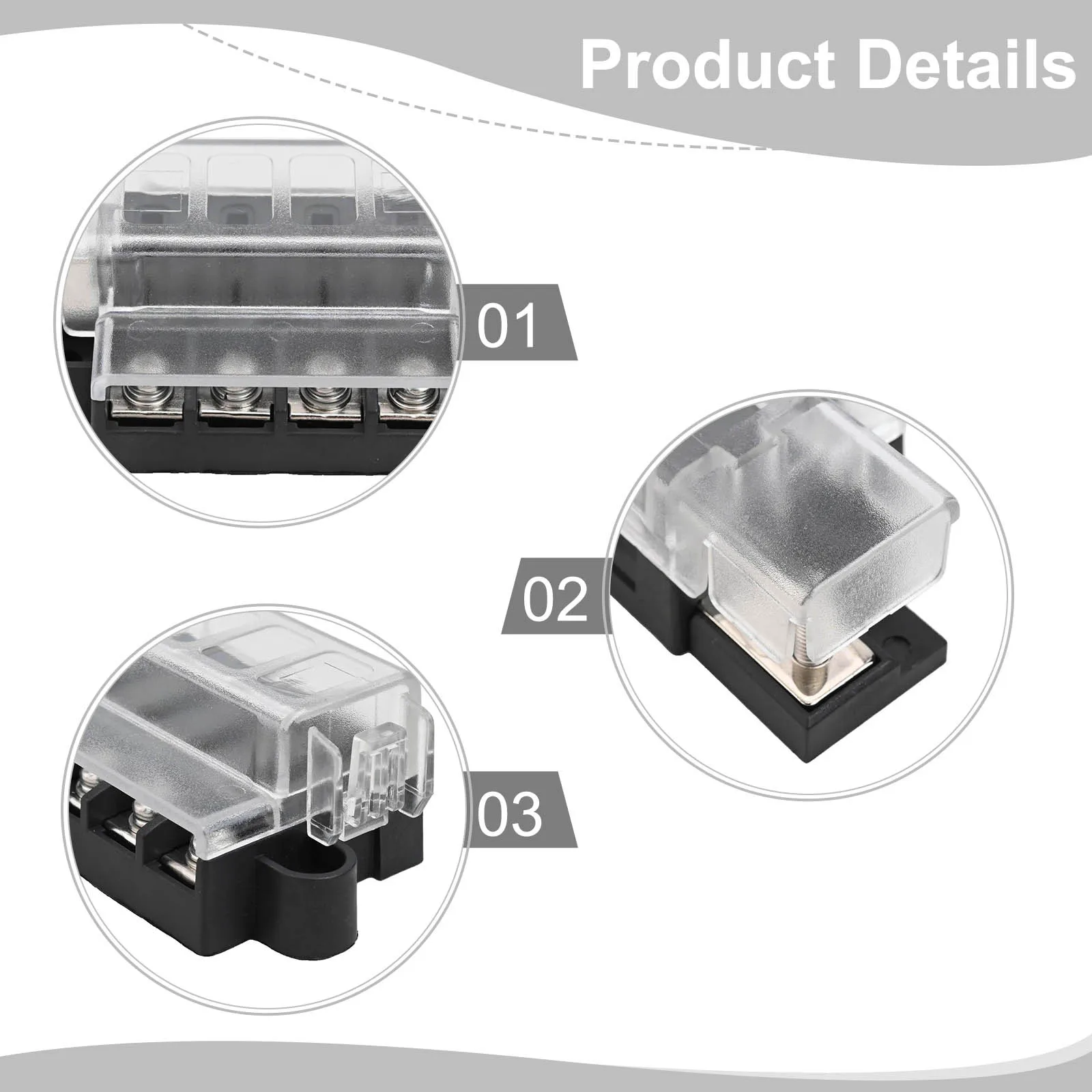 

Versatile Compatibility Fuse Terminal Holder For Electrical Systems Maximum 100A Rating Safe Fuse Holding For 12V And 24V Fuses
