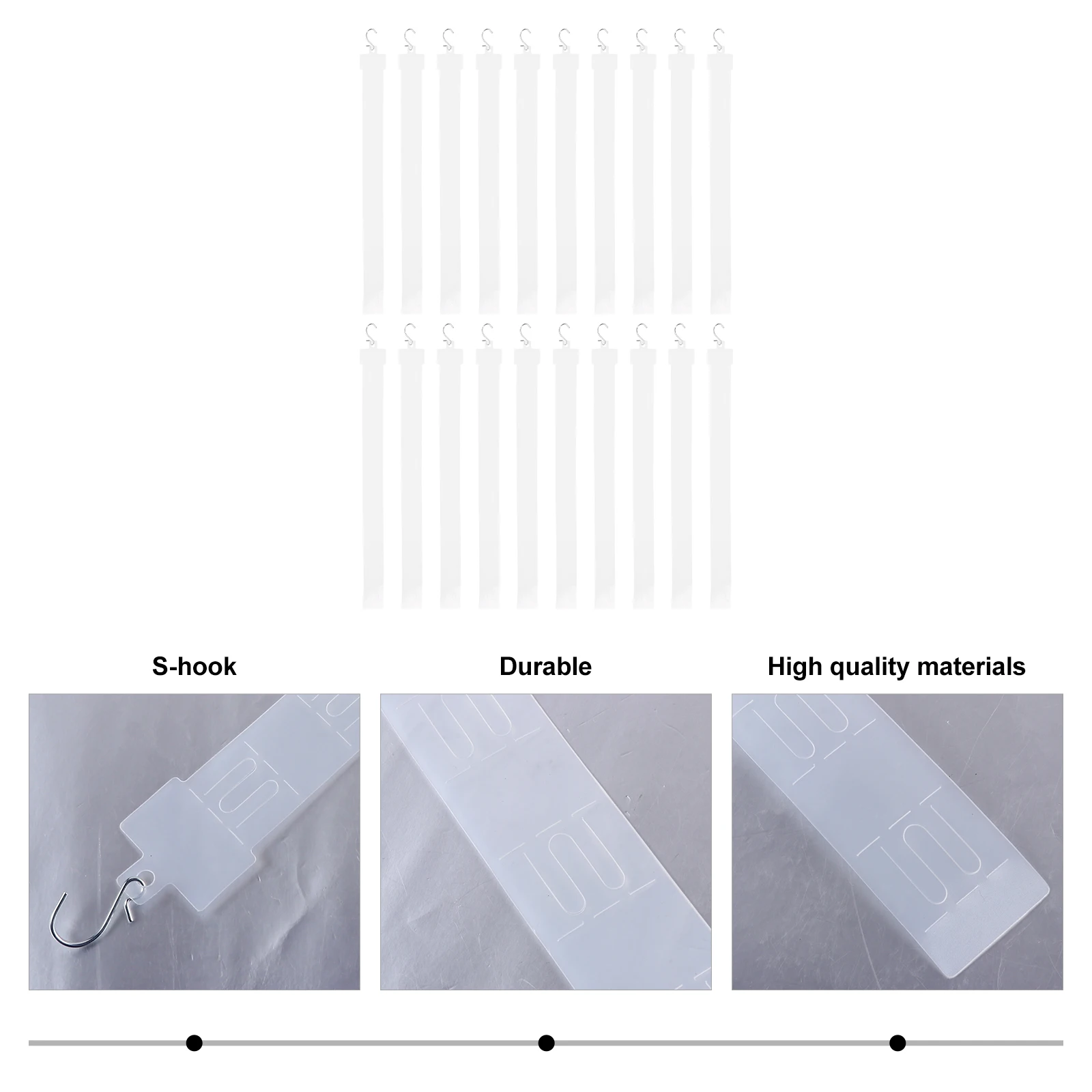 

20pcs Plastic Hanging Strips Display Hanger For Supermarket Merchandise Splicing Hanging Bar Combination Thickening Strong