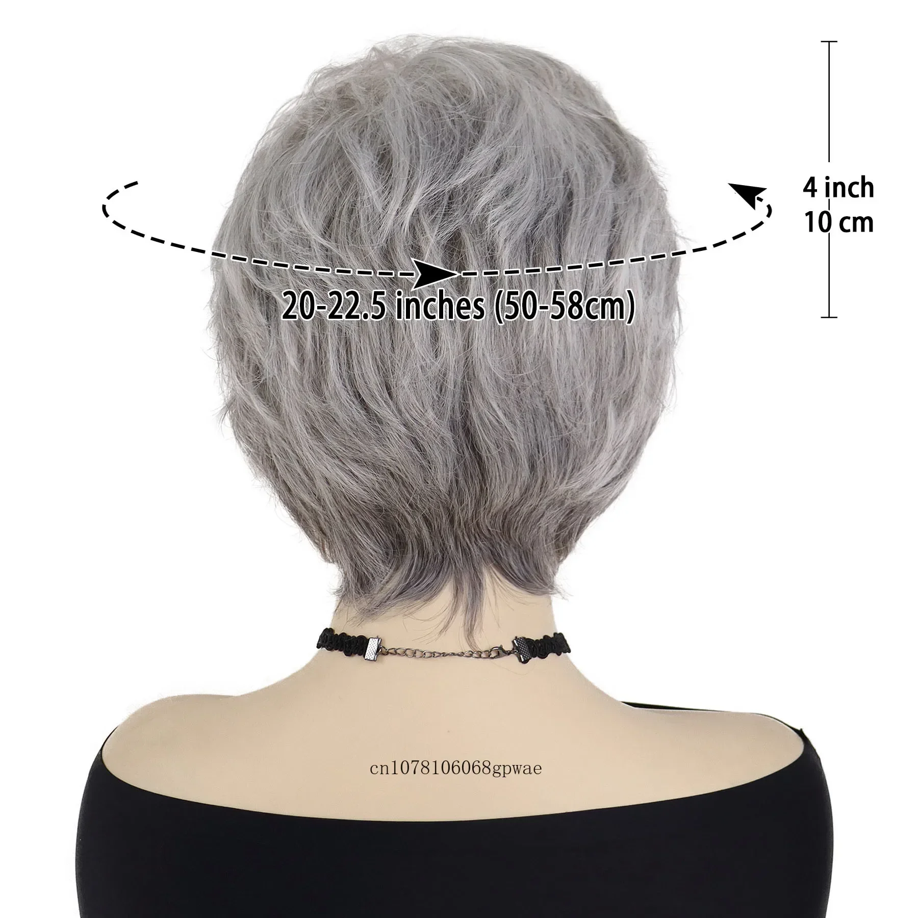Synthetic Granny Cosplay Costume Wig Grey Short Curly Wigs with Bangs Natural Soft Heat Resistant Daily Casual Older Women Wig