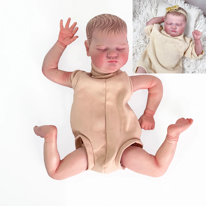 

19inch Newborn Baby Reborn Doll Kit Baby Quinlyn Lifelike Soft Touch Already Painted Unfinished Doll Parts