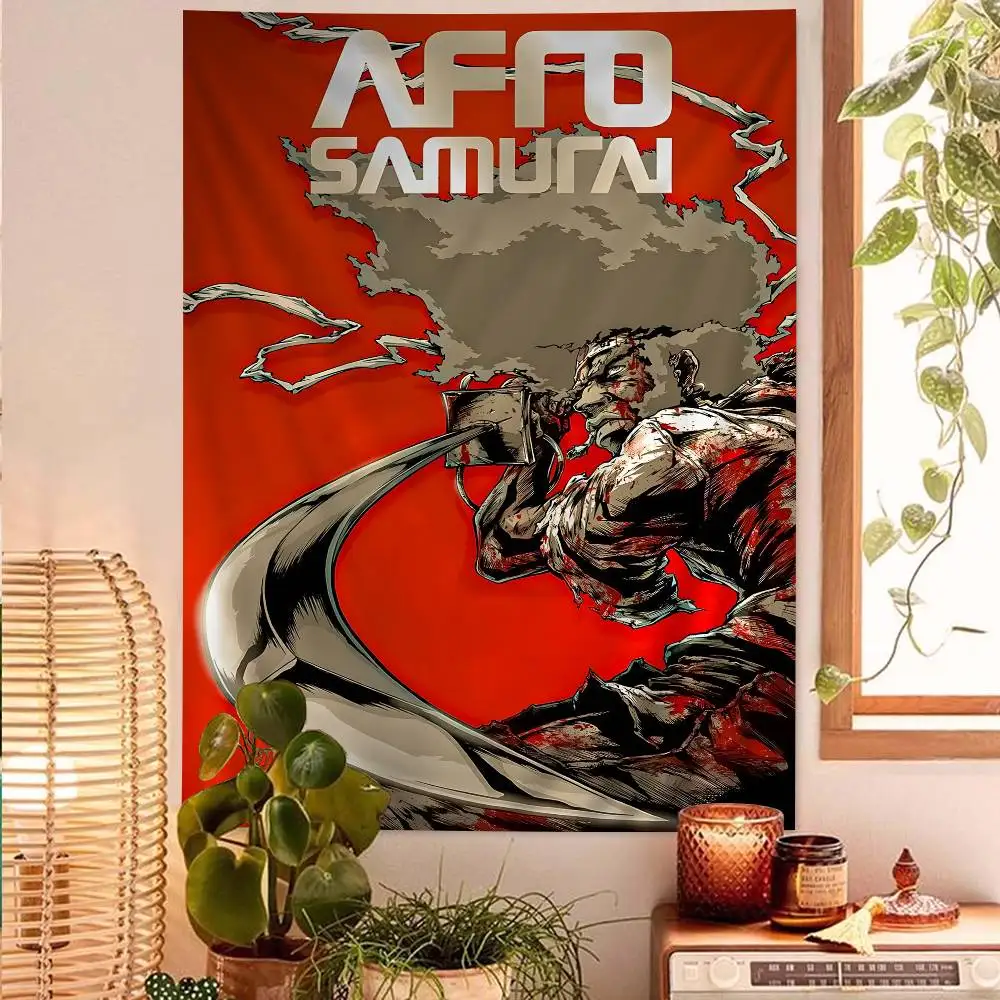 Afro Samurai Anime Hanging Bohemian Tapestry Bohemian Wall Tapestries Mandala Kawaii Room Decor