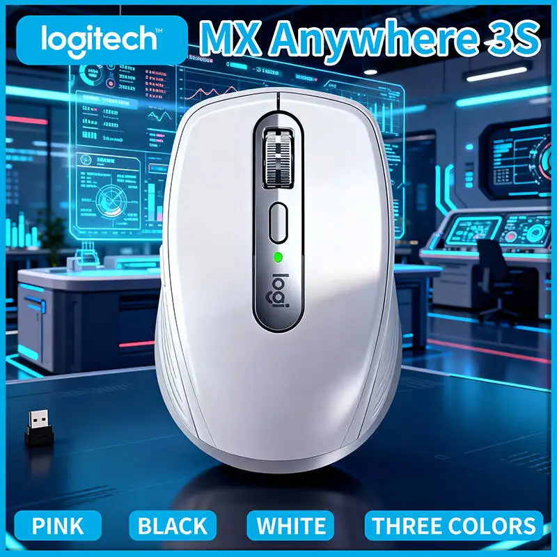 

Logitech MX Anywhere 3S Wireless Mouse - 8000 DPI, Hyper-Scroll, Silent Click/Anti slip, Multi-OS Compatibility for Office Trip