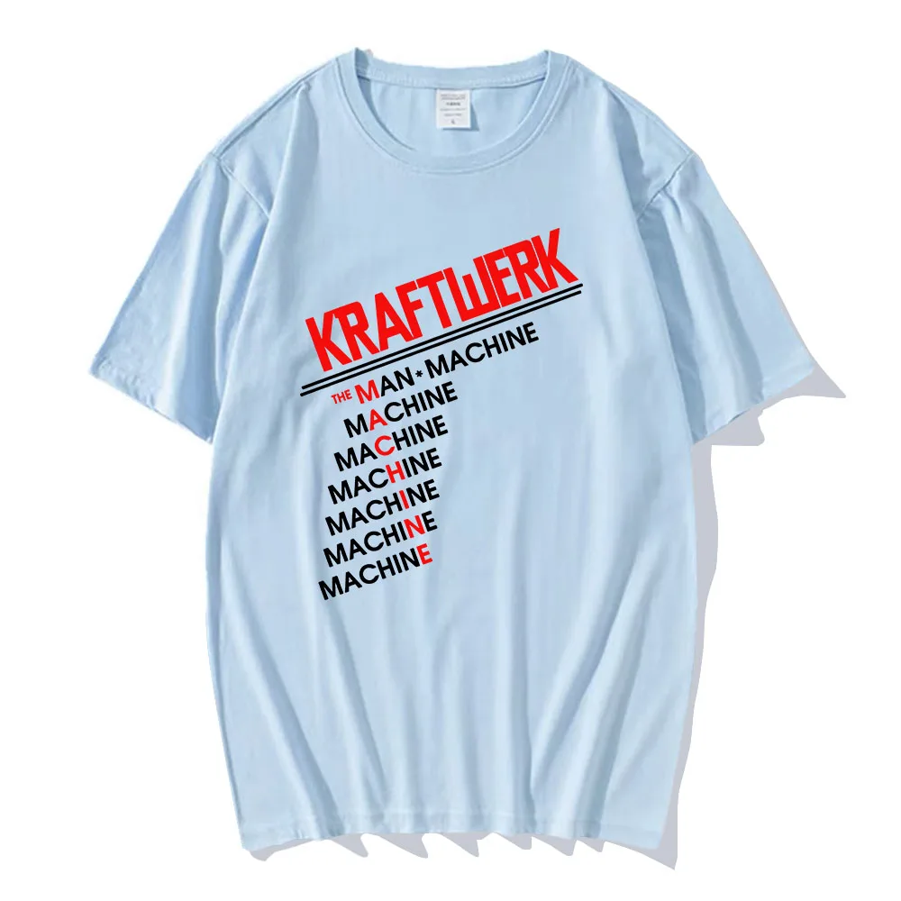 Music Group Kraftwerk Print T-shirt Summer Short Sleeve Cotton Tshirts for Male Unisex Streetwear Fashion Casual Graphic T Shirt