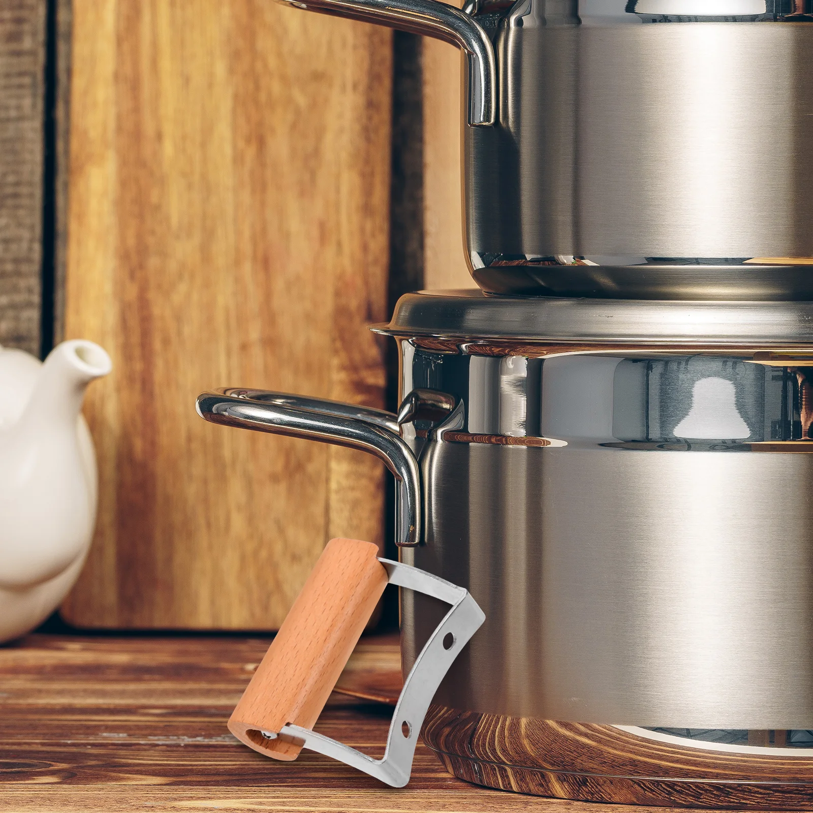 

2pcs Wooden Pot Side Handles Universal Replacement Cookware Accessories Detachable Pan Handle Heat Resistant Non Slip For