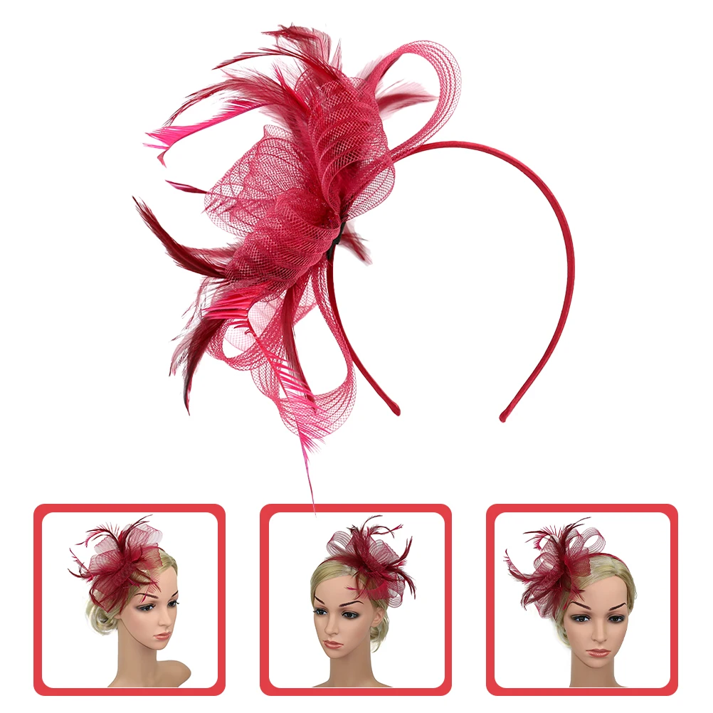 

Mesh Headband Hair Clip Blue Wedding Tea Party Fascinator Hat for Women Fashionable Dressy