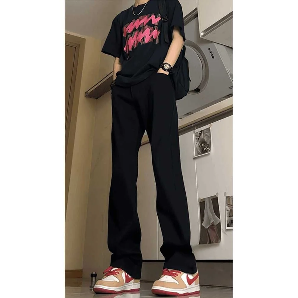 

Мужские джинсы прямого кроя Bla, эластичные, облегающие, на весну-осень, повседневные, модные, уличные, со средней посадкой, на молнии, джинсовые брюки