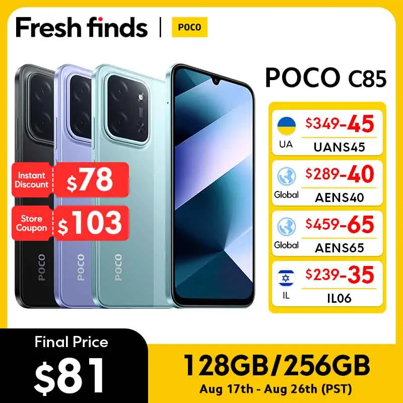 世界初公開】POCO C85 グローバルバージョン スマートフォン 128/256GB