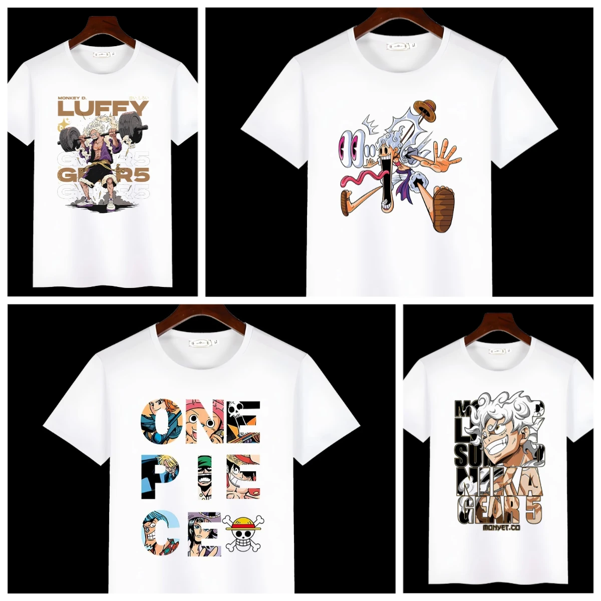 

ONE PIECE Luffy Zoro 2025 Summer Fashion Trend High Street Printing Pure Cotton Loose Unisex Harajuku Y2K Parent-child Clothing