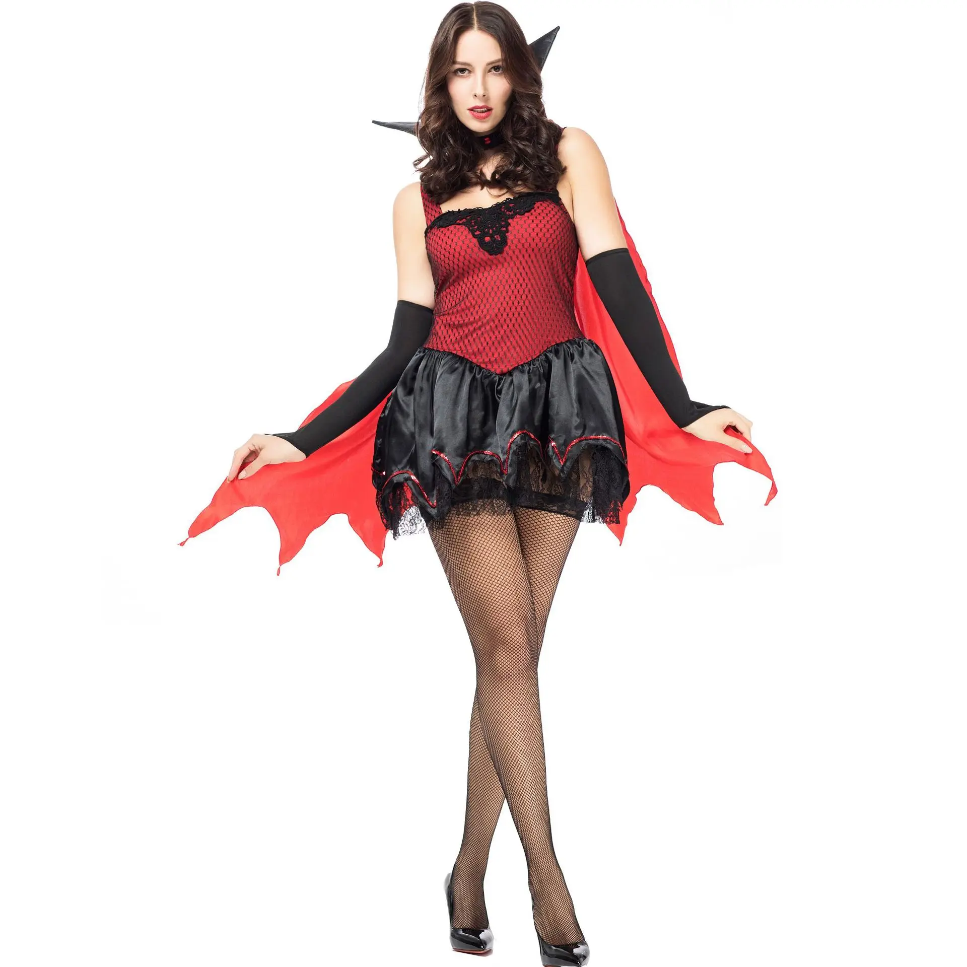 

Sexy Cloak Queen Vampire Costume Halloween Play Devil Bat Uniform cosplay