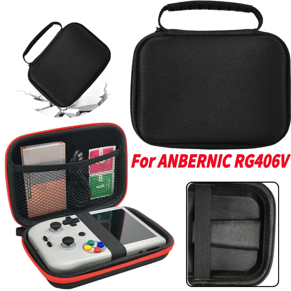 For ANBERNIC RG406V Portable Organizer Bag Shockproof Handheld Game Console Case Bag with Mesh Bag Protective Travel Case