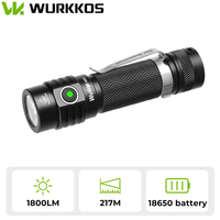 Wurkkos WK03 LED Flashlight 18650 Torch 1800LM ATR Luminus SST40 Rechargeable USB C Light IP68 Waterproof for Hiking Camping