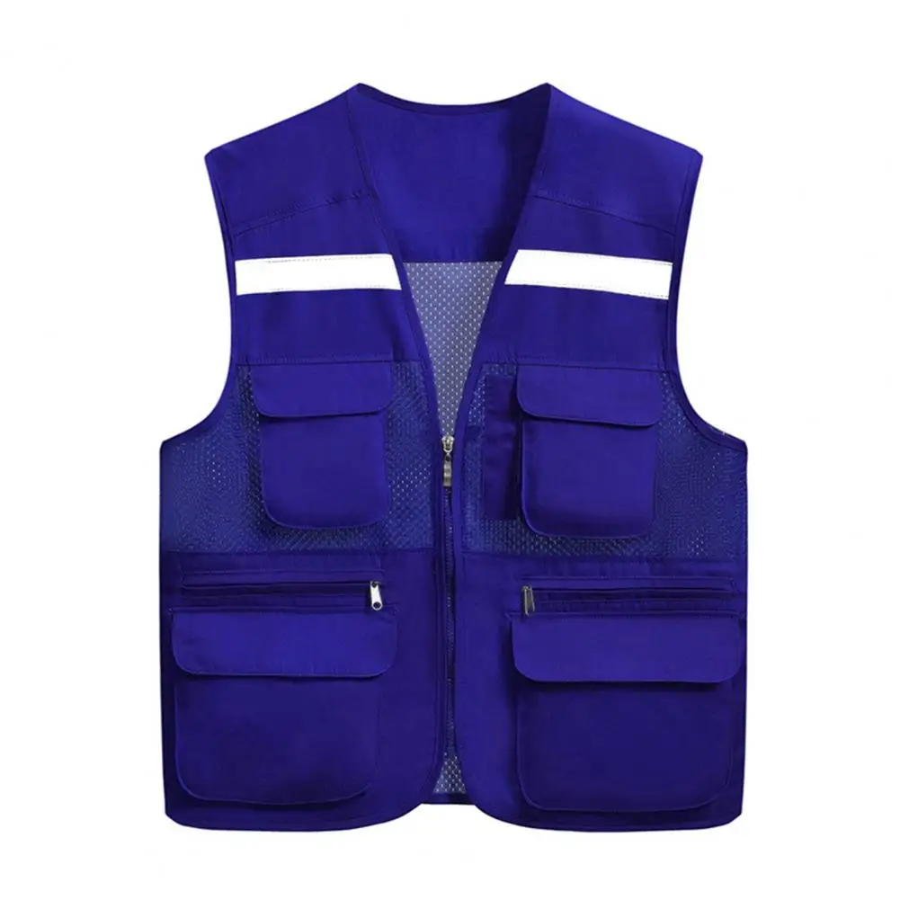 

Cargo Vest Multi Pockets Work Waistcoat Outdoor Photographer Fishing Reflective Vest Jacket