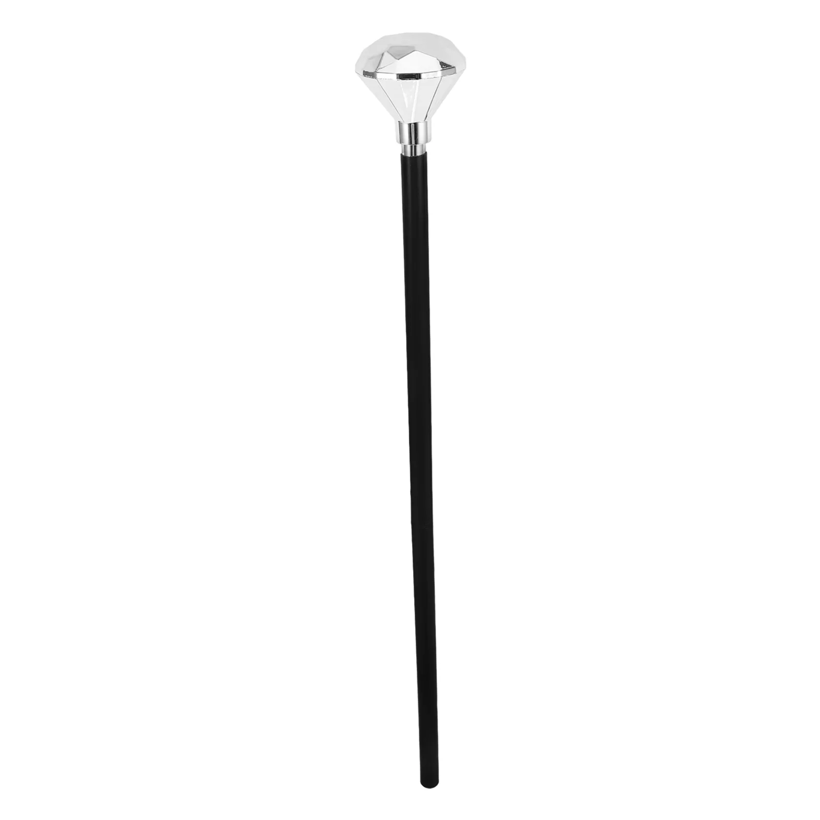 

Gem Scepter Crystal Wand Magician Prop Silver Abs Halloween Cane Masquerade Party Costume Accessory Decorative Stick Cosplay