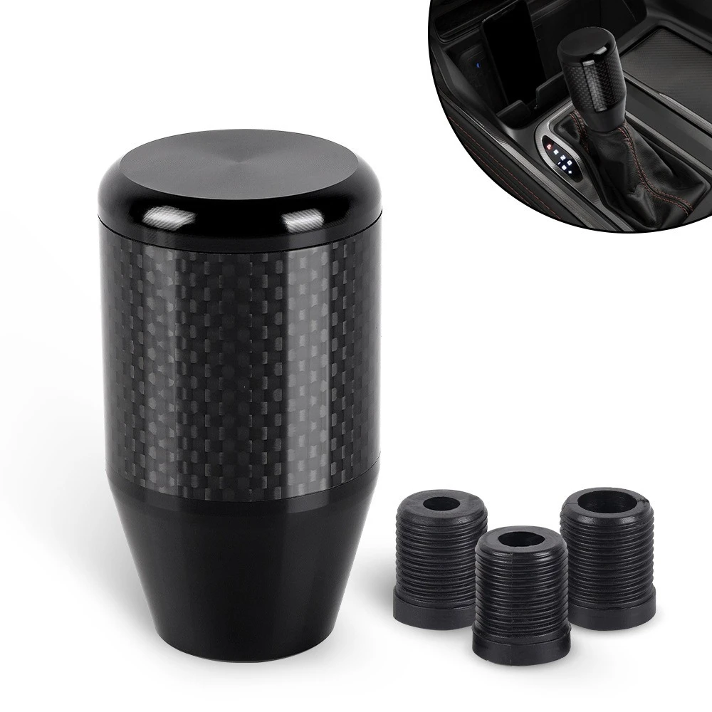 Car Carbon Fiber Aluminum AT MT Gear Shift Knob Lever Aluminum Alloy Shift Knob Car Modification Manual