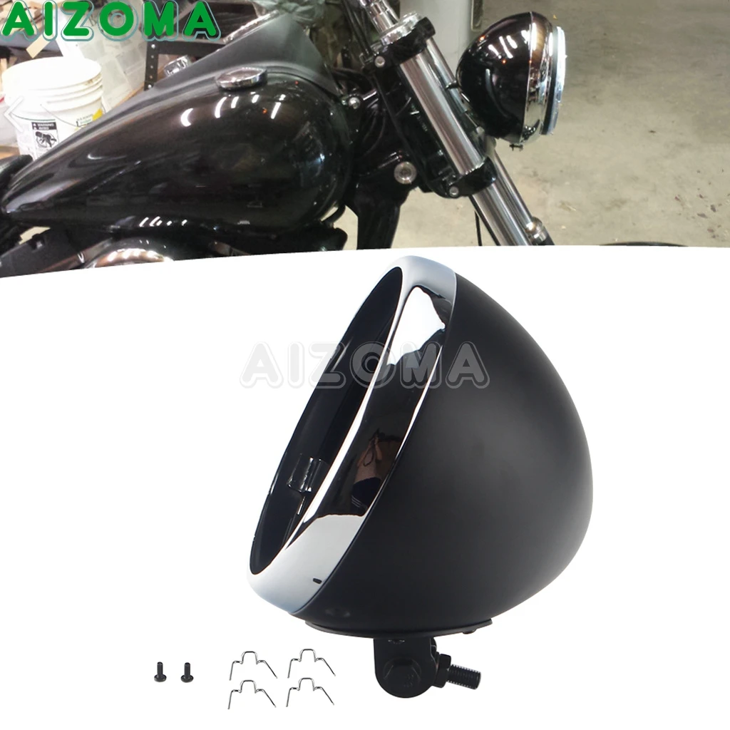 

7" Motorcycle Headlight Housing Headlamp Mount Bucket Shell For Harley Dyna Touring Sportster Softail Fat Boy Heritage Chopper