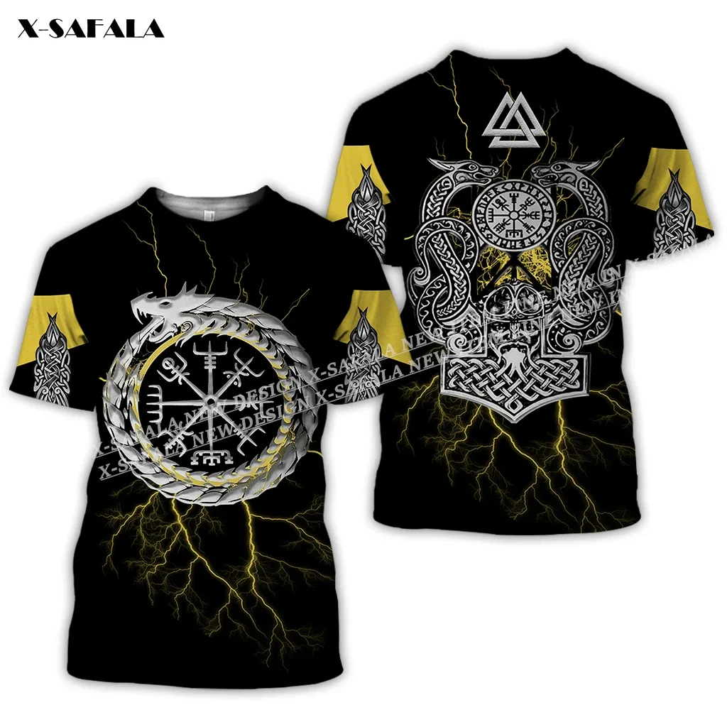 Ancient Legend Warrior Axe 3D Printed Slim T-Shirt Tops Tees Men Short Sleeve Casual Milk Fiber Round Neck Breathable