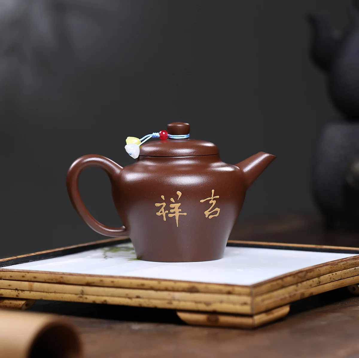 Handmade Yixing Purple Clay Pot Famous Ore More than Painting Zi Duofu Household Tea Set Teapot 200C