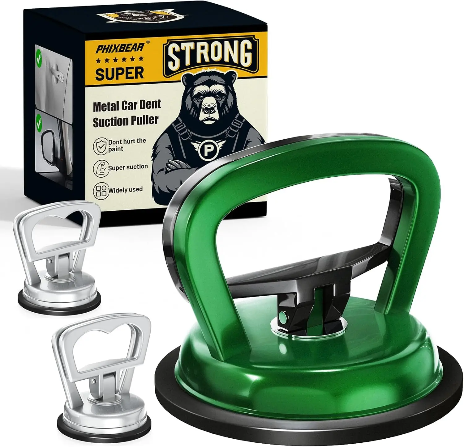 

3pcs Metal Car Dent Puller, Suction Cup Tools for Car Body, Headlight, Mirror, Glass Repair