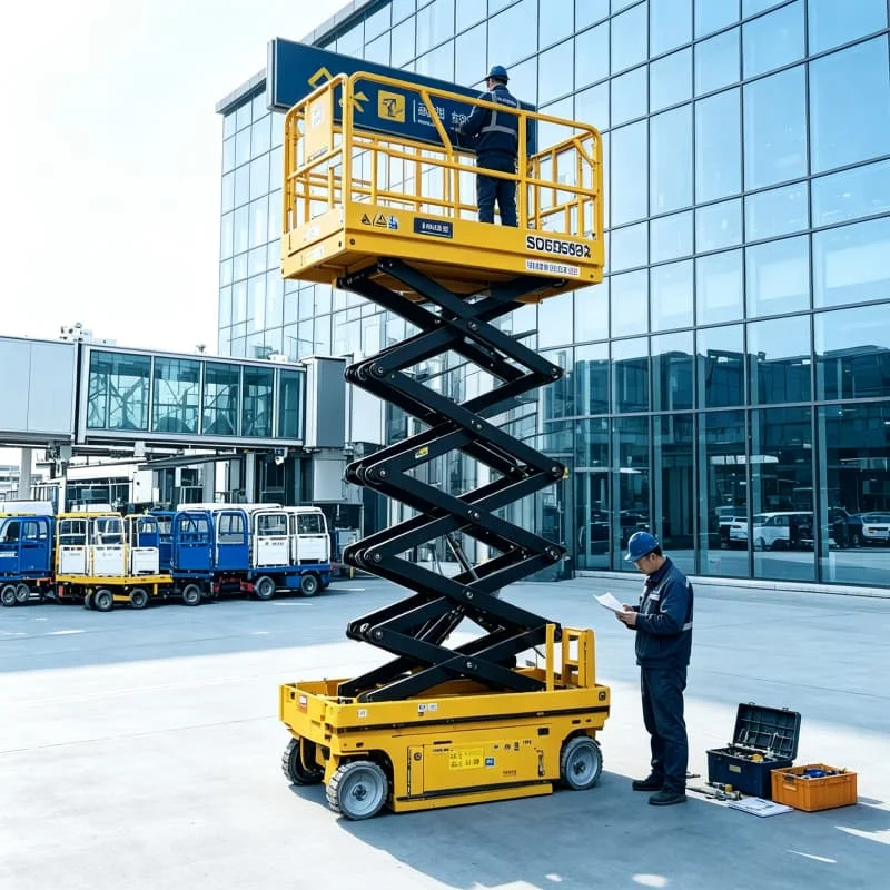 Adjustable Scissor Lift Platform Mobile Fully Automatic With Foldable Guardrails For Easy Transport Customized