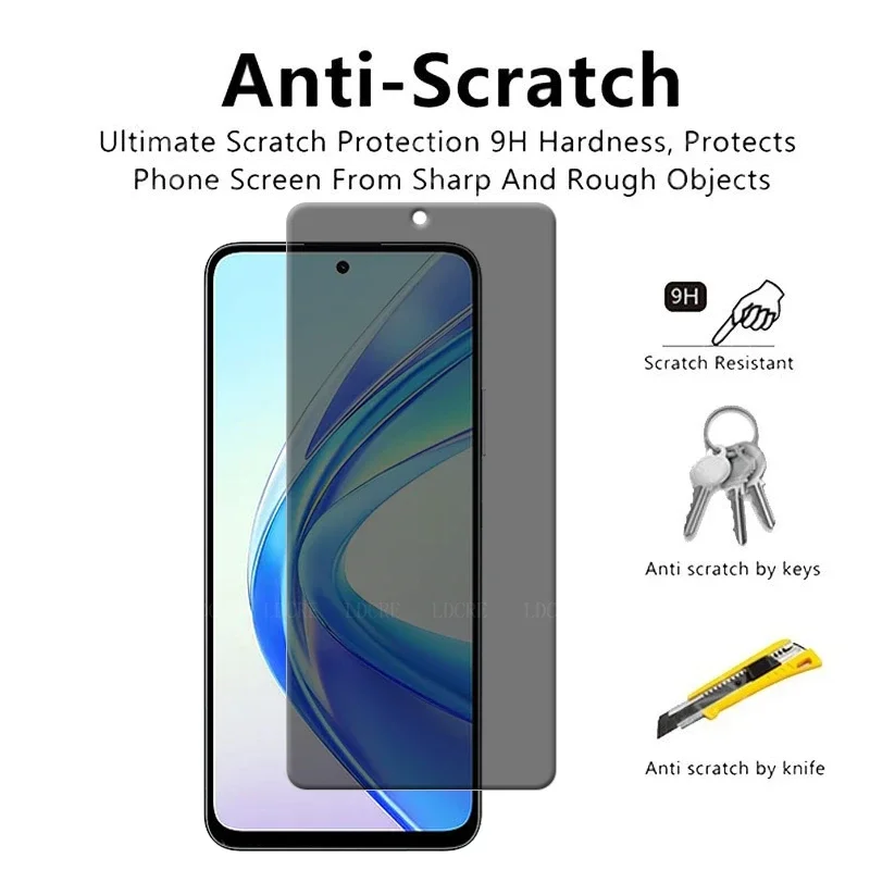 4Pcs For Honor X7B Glass For Huawei Honor X7B Screen Protector Protective Anti-Spy Privacy Cover Glue Tempered Glass Honor X7B