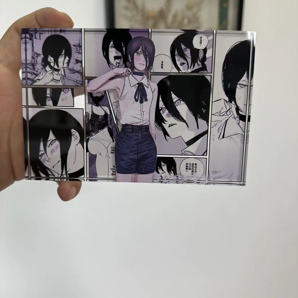 أنيمي بالمنشار رجل Reze الاكريليك الطوب سطح المكتب زخرفة الكرتون الشكل شفافة الاكريليك سطح المكتب الديكور لعب الصبي الهدايا #5