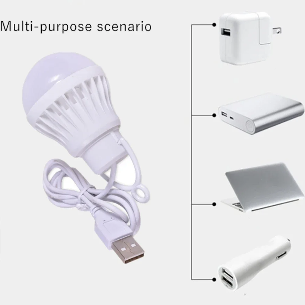 Lampu malam LED magnetik USB, lampu malam LED Mini 3W/5W/7W 5V untuk PC/Notebook antarmuka USB perjalanan berkemah (putih dingin)