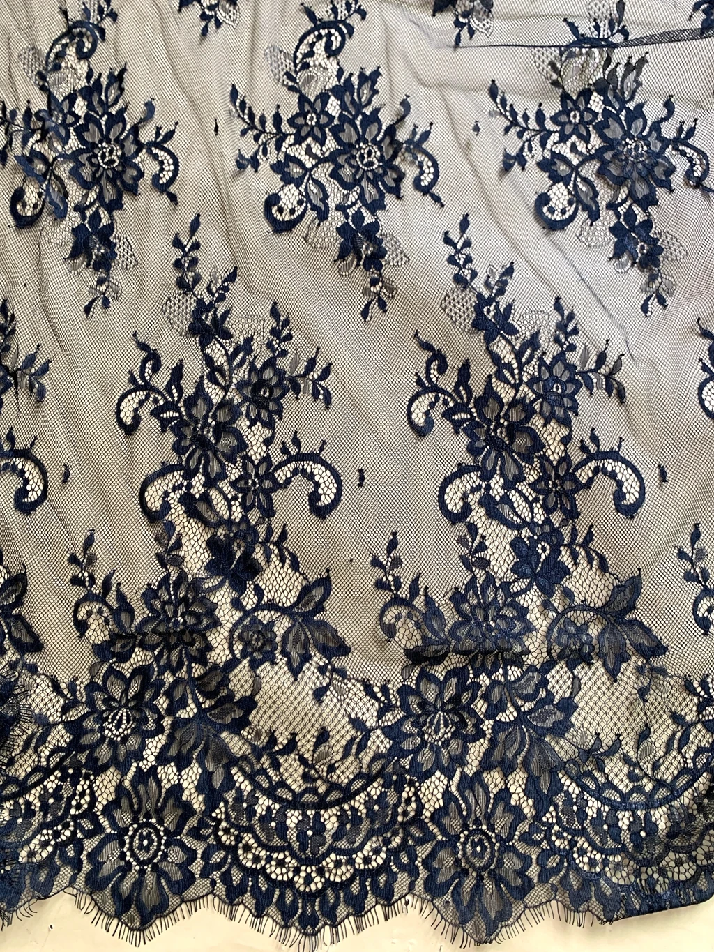 3 Meters Delicate Super Chantilly French Lace Fabric Wedding Bridal Lace Material Off White, Black Ready Goods Sewing Dress Lace