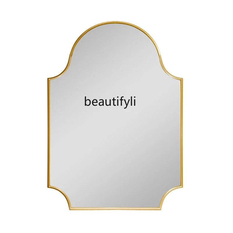 Light luxury special-shaped bathroom mirror wall-mounted LED wall-mounted anti-fog bathroom mirror Nordic washbasin mirror