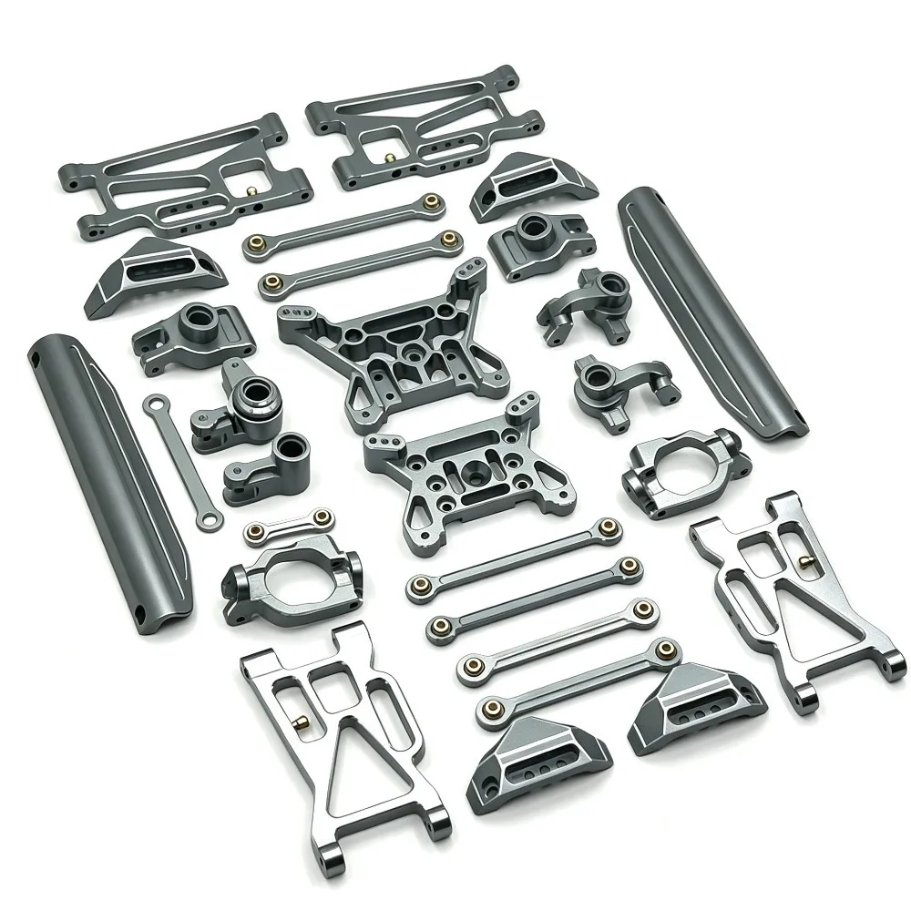 1/10 RC Metal Upgrade Kit For MJX 10208 V1 Little Monster Shock Absorber Protector Chassis Guard Linkage Arms Replacement Parts
