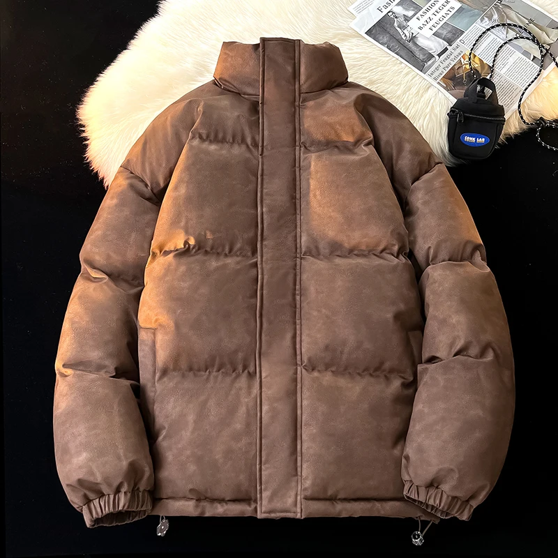 New Retro Parkas Coat 2025 Streetwear Winter Various Color Bubble Jacket Men Oversize Warm Solid Coat Luxury Puffer Jacket Men