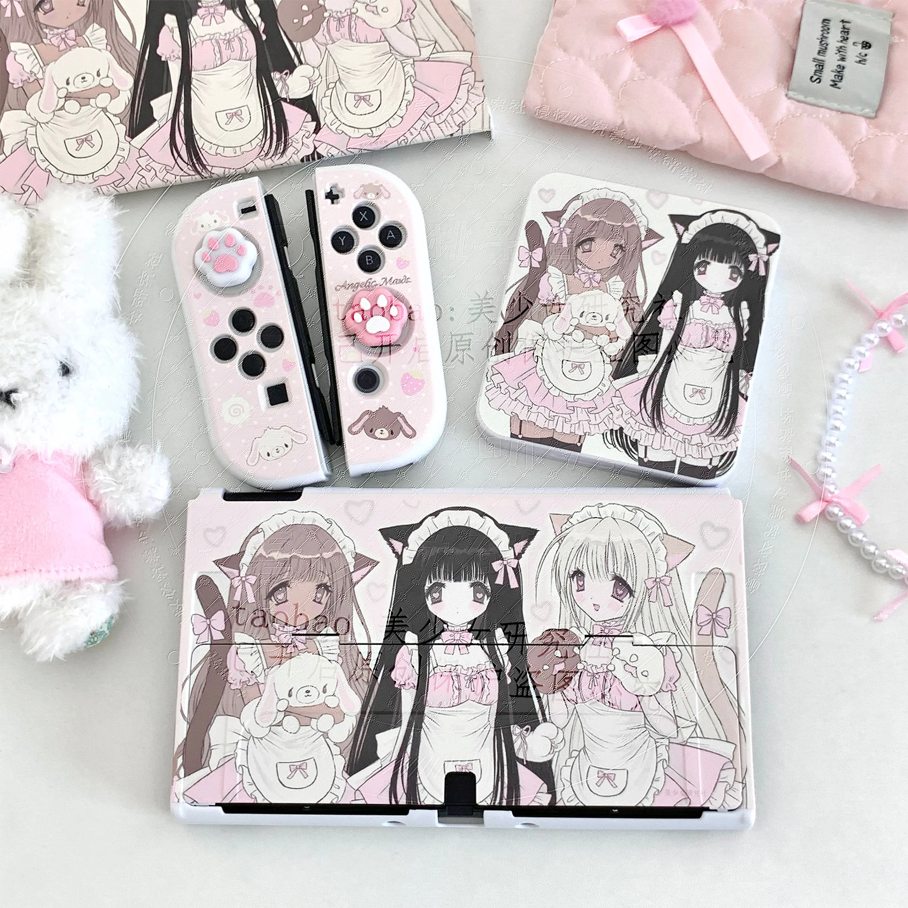 Original Switch Protective Case Ins Style OLED Cartoon Girl Gaming Console Shell Compatible with Nintendo Switch 2 Joy-Con Case
