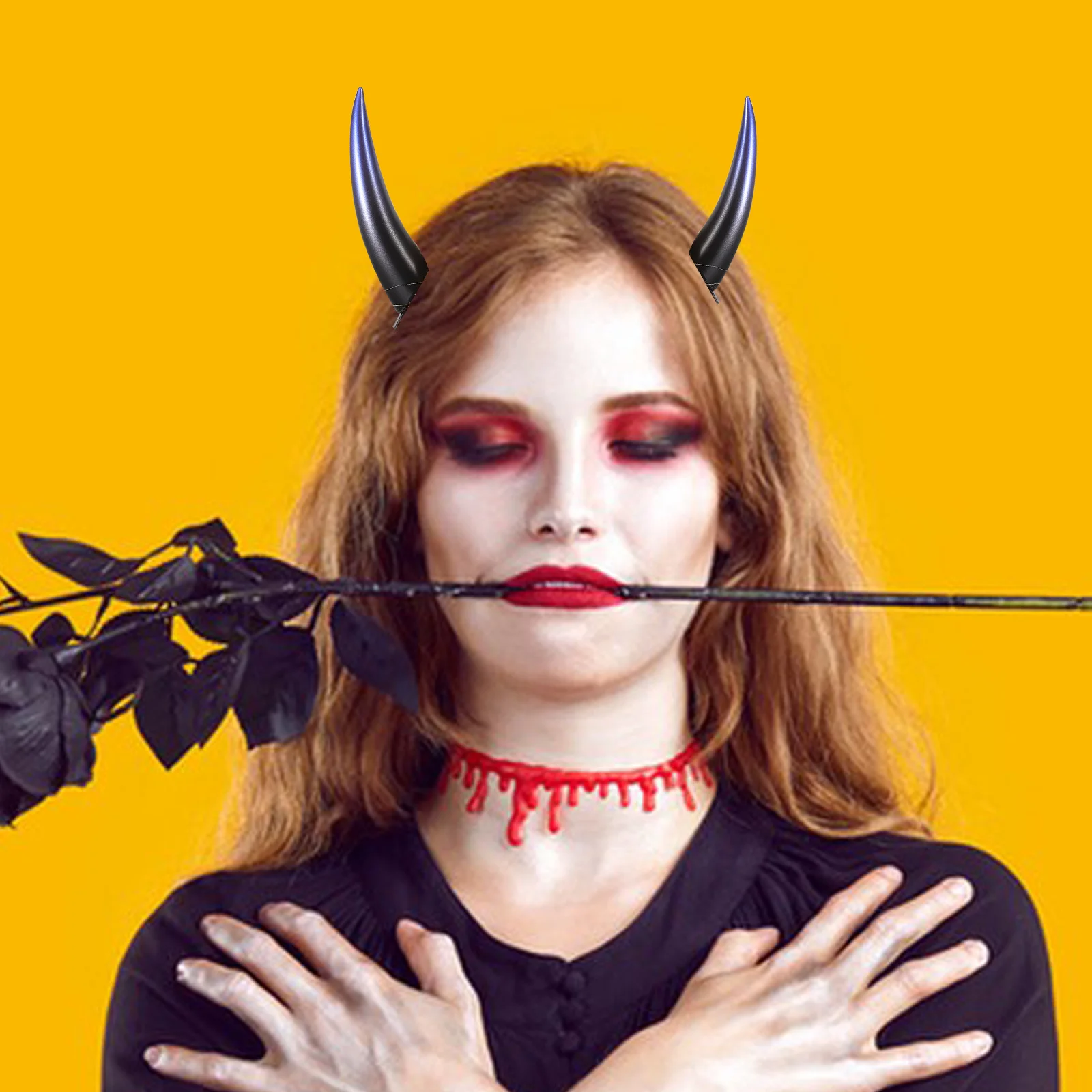 

1 Pair Halloween Horns Hair Clip Gothic Devil Horns For Women Girls Cosplay Party Costume Accessory Halloween Hair Clips