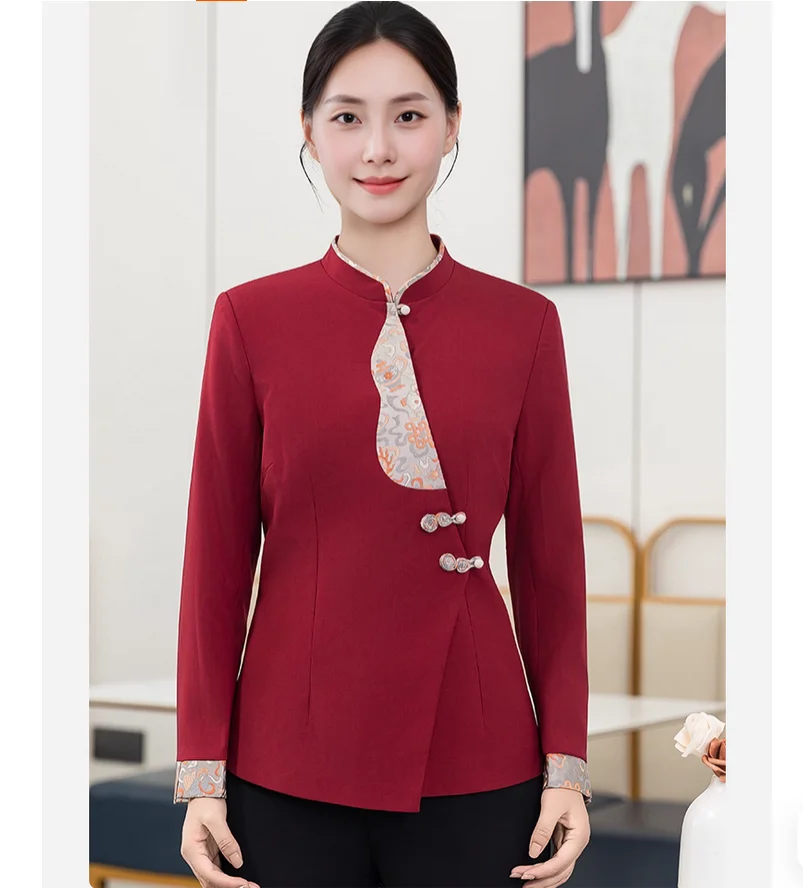 

Autumn and Winter High end Hotel Waiter Work Clothes Split Catering Work Clothes