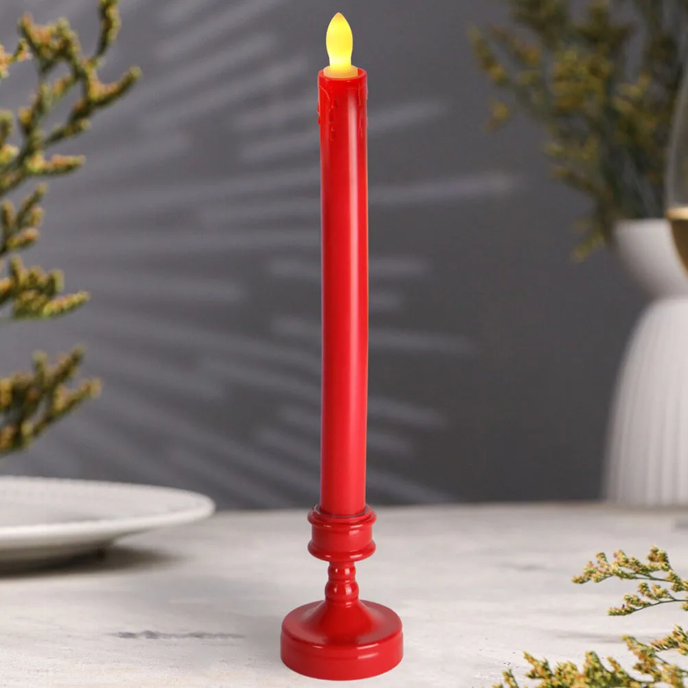 

2Pcs Reusable Taper C les Electric Flameless Warm Taper C Lights Light Remote C Lights for Party Red