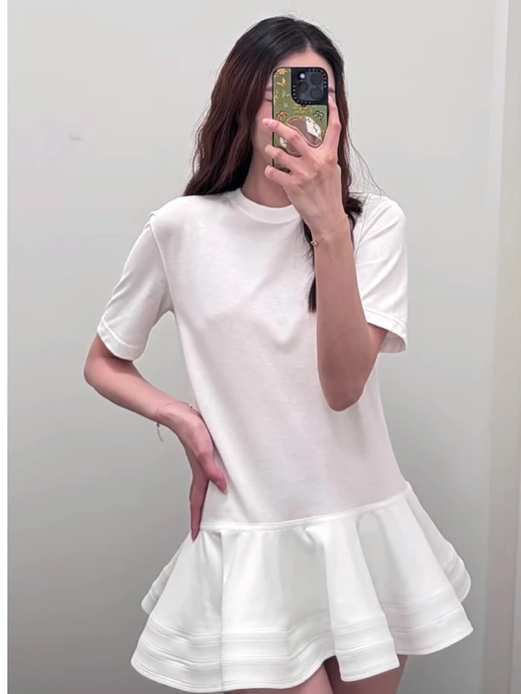2026ss summer luxury new women's high quality ruffles short sleeve t-shirt ladies casual tank tops tee