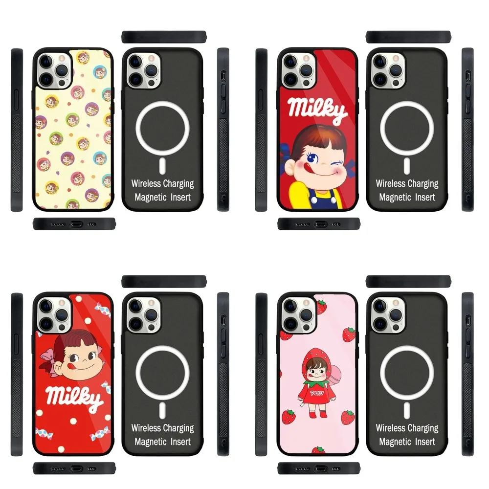 Fujiya Milky Peko-Chan  Phone Case Strong Magnetic For IPhone 15,14,13,Pro,Max,Plus,11,12,Mini For Magsafe Wireless Charging