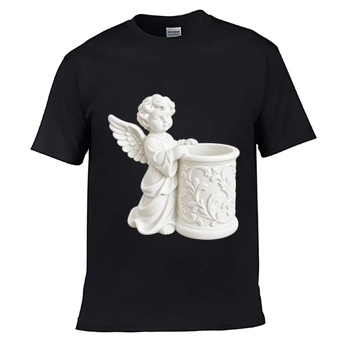 Cherub Angel Pen Holder Embossed Sculpture Desktop Ornament Cup Creative Stationery Storage Containe short-sleeved T-shirt