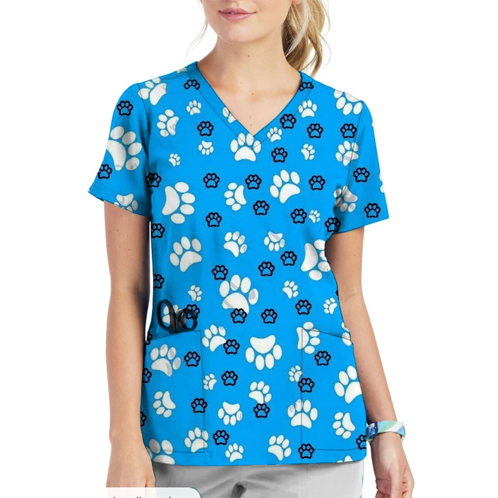 Medische Hulpmiddelen Grafisch Gezondheidszorg Uniform Verpleegkundige Kliniek Verpleegkundige Werkkleding Ziekenhuis T-Shirt Casual Korte Mouw Blouse Vrouwen Medisch