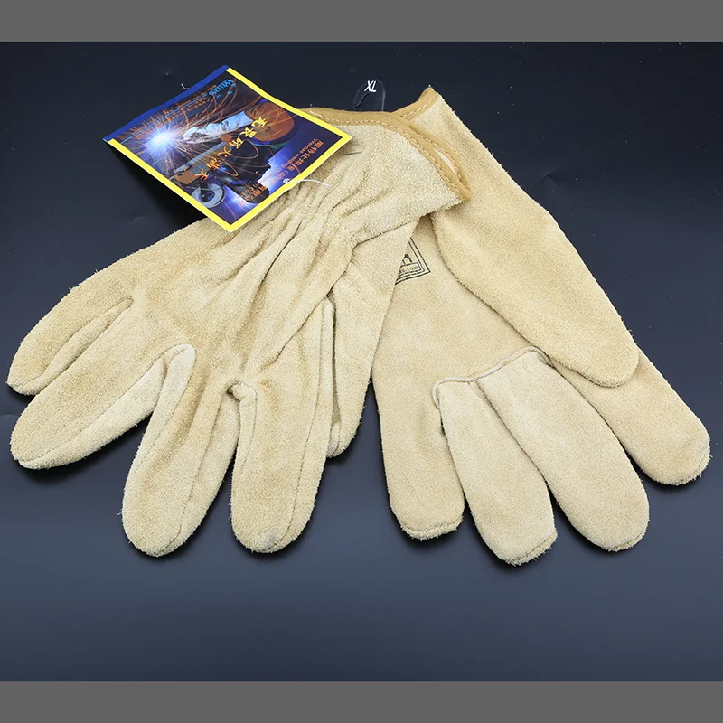 Guanto per saldatura WELDAS allunga guanti ignifughi in pelle di mucca resistenti al calore guanti per saldatura guanti protettivi per saldatori