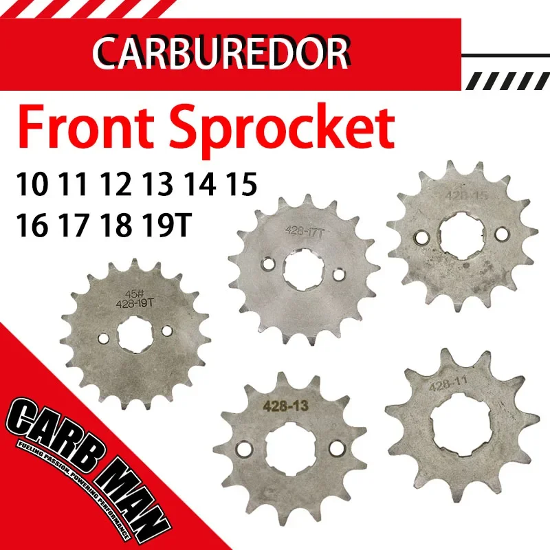 428 20mm 10/11/12/13/14/15/16/17/18/19 T Motorcycle Dirt Bike ATV Go Kart Quad Front Sprocket For 50cc 70cc 110cc 125cc Engine